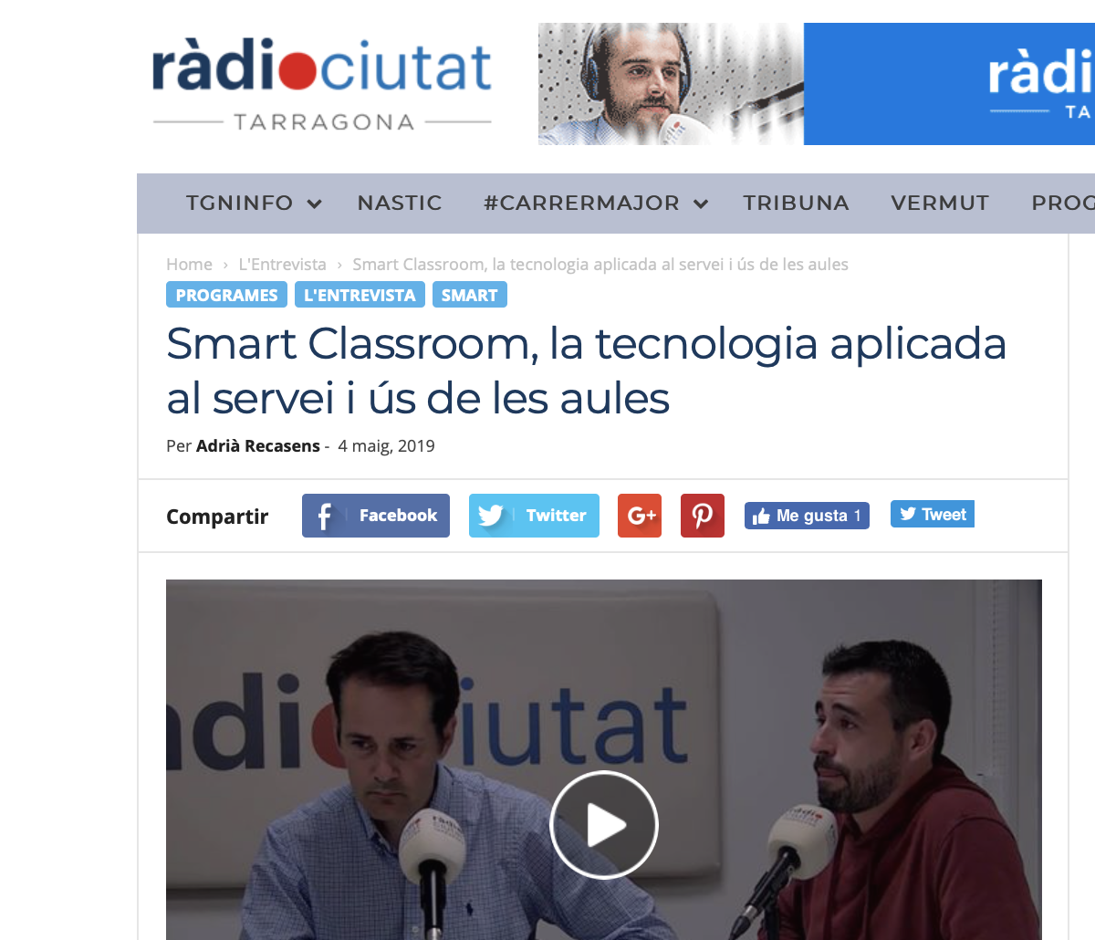 Entrevista Radio Ciudad de Tarragona