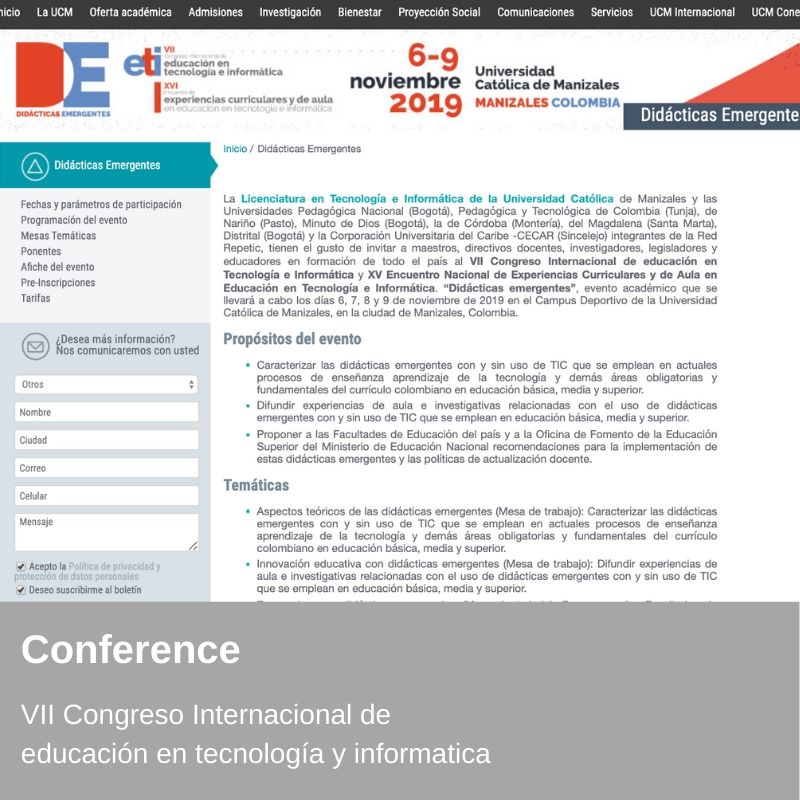 Conferencia - VII Congreso Internacional de educación en tecnología y informatica