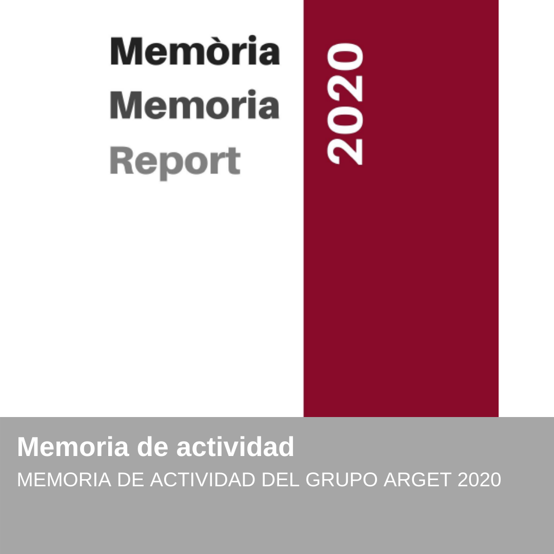 NUEVA PUBLICACIÓN-MEMORIA DE ACTIVIDADES ARGET 2020