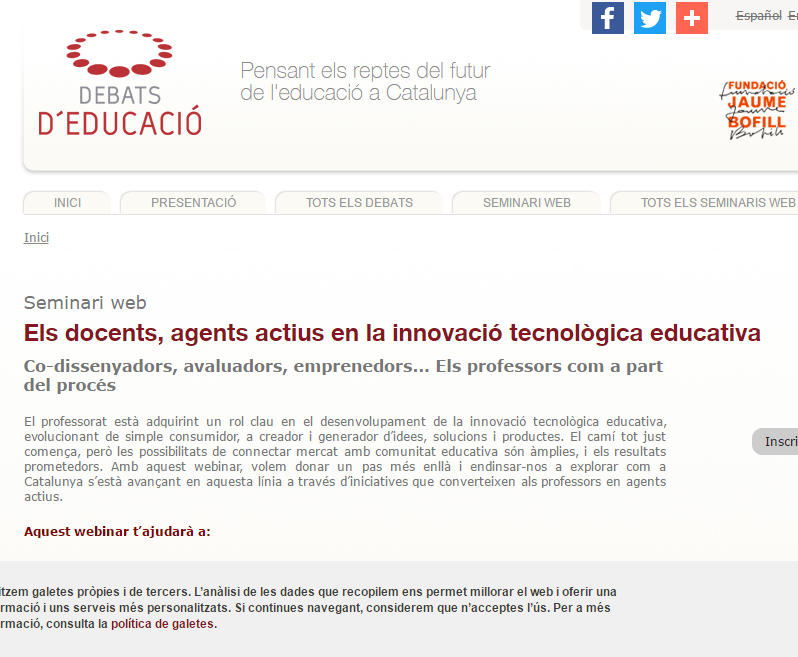 Webinar "Los docentes, agentes activos en la innovación tecnológica educativa"